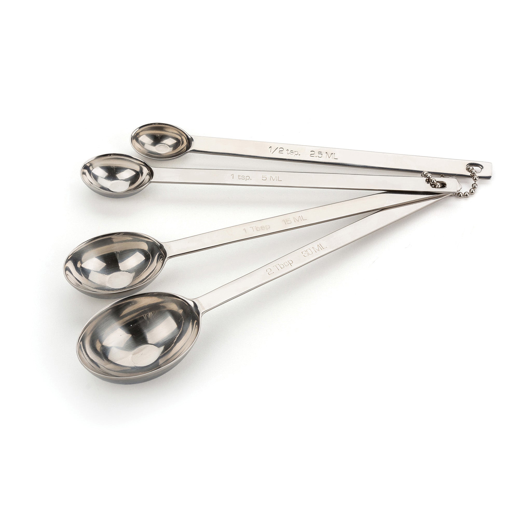 RSVP Measuring Spoons- 1/8 Teaspoon Stainless Steel Single Spice Spoon  (3-Pack)